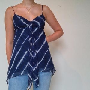 BCBG Blue and White Top